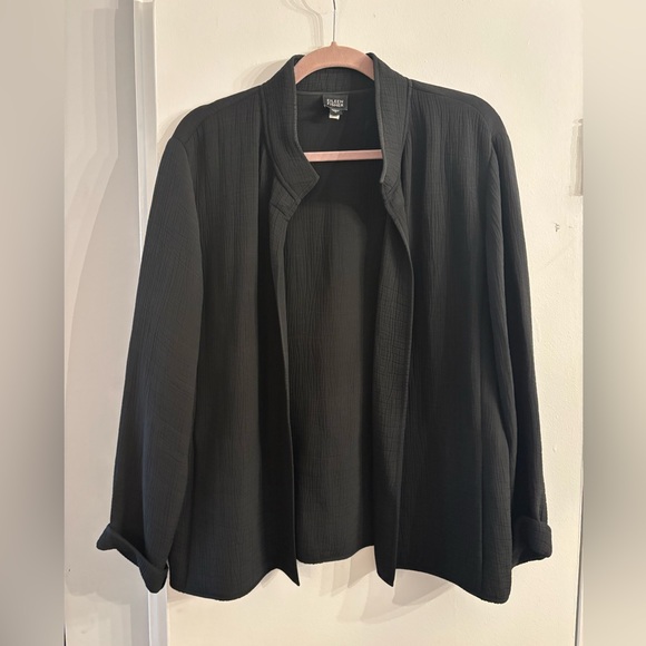 Eileen Fisher Jackets & Blazers - Eileen Fisher Black Women's Jacket L silk and Rayon